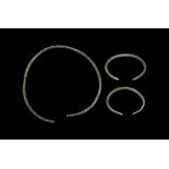 Bronze Age Torc and Bracelet Group