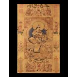 Chinese Scroll Painting with Buddha Scenes