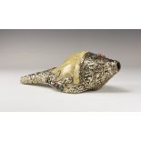 Tibetan Jewelled Conch Shell