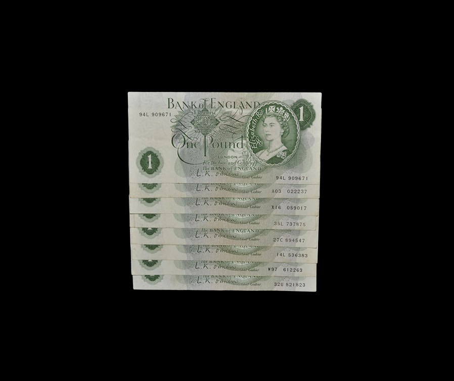 British Banknotes - Bank of England - 1960-1964 Issue - O'Brien £1 Group