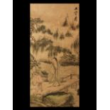 Chinese Scroll Painting with River Scene