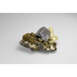 Natural History - Historic Galena, Chalcopyrite, and Calcite Mineral Specimen