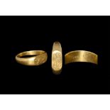 Medieval Gold St Catherine 'mon [coeur]' Iconographic Ring