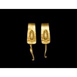 Indian Gold Earrings with Goddess Busts