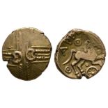 Celtic Iron Age Coins - Catuvellauni - Addedomaros - Crescent Cross Gold Stater