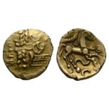 Celtic Iron Age Coins - Early Uninscribed - Selsey Dahlia Mane Variant Gold Quarter Stater