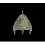 Viking Pendant with Stamped Triangle Decoration