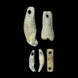Stone Age Tooth and Bone Pendant Group