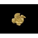 Western Asiatic Scythian Gold Sitting Bird Appliqué