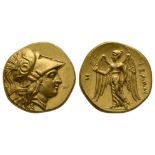 Ancient Greek Coins - Macedonia - Alexander III (the Great"). - Nike Gold Stater