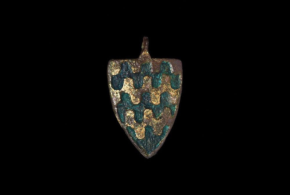 Medieval Gilt Heraldic Horse Harness Pendant