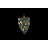 Medieval Gilt Heraldic Horse Harness Pendant