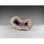 Natural History - Amethyst 'Twin's' Geode Section.