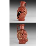 Roman Style Crimson Figural Jar