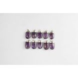 Natural History - Polished Amethyst Pendants Group