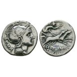 Ancient Roman Republican Coins - L. Flaminius Chilo - Biga Denarius
