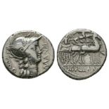 Ancient Roman Republican Coins - C.Sulla and L. Manlius Torquatus - Triumphal Quadriga Denarius