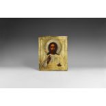 Post Medieval Russian Icon of Christ Pantocrator