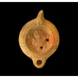 Roman Oil Lamp with Luna and Seven Pleiades