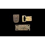 Medieval Gilt Belt Buckle and Mount Group