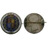 English Milled Coins - Victoria - 1845 VIII - Enamelled Crown Brooch