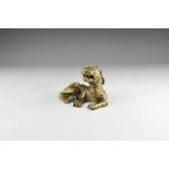 Chinese Archaic Lion Weight with Ring