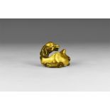 Chinese Gilt Crouching Camel Figure