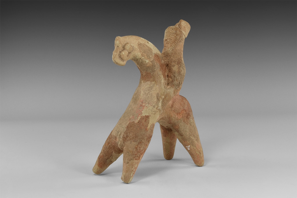 Greek Horse and Rider Statuette