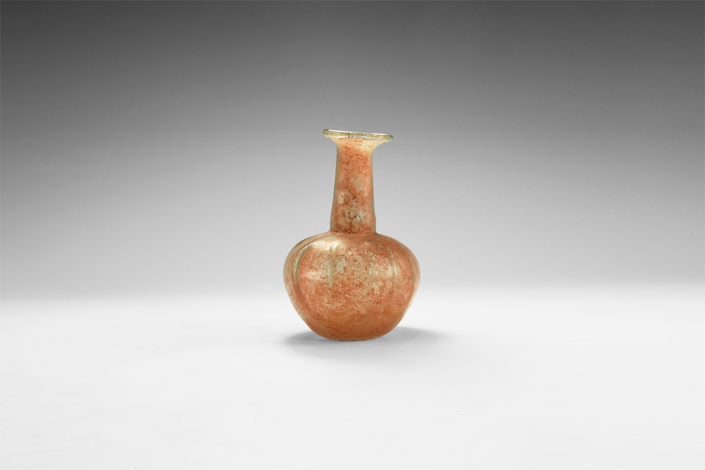 Roman Bottle with Ribbed Body
