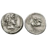 Ancient Roman Republican Coins - P. Crepusius - Horseman Denarius