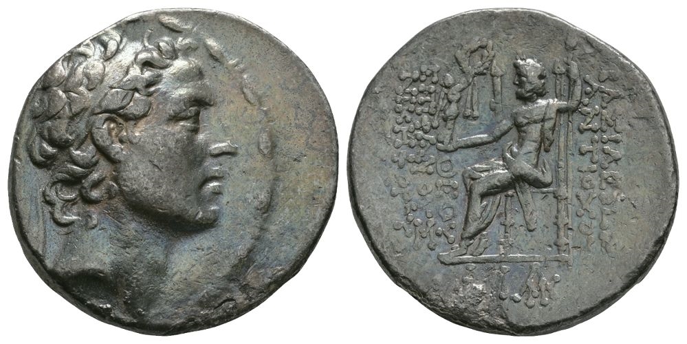 Ancient Greek Coins - Seleucid - Antiochos IV Epiphanes - Zeus Tetradrachm - Image 2 of 2