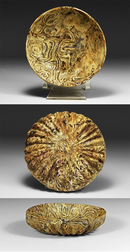 Roman Marbled Glass Dish - Image 2 of 2