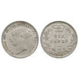 English Milled Coins - Victoria - 1887 YH - Sixpence