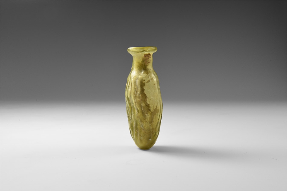 Roman Translucent Green Date Flask