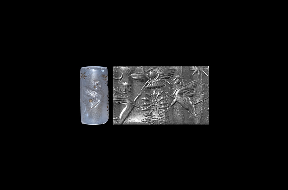 Western Asiatic Neo-Babylonian Cylinder Seal with Sphinxes - Image 2 of 2