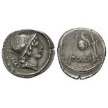 Ancient Roman Republic Coins - T Carisius - Cornucopia Denarius