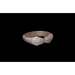 Saxon Silver Snake-Heads Ring