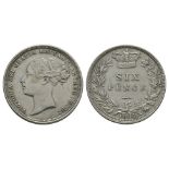 English Milled Coins - Victoria - 1884 - Sixpence