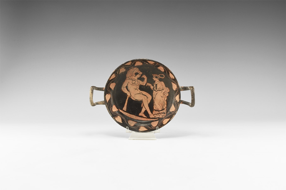 Greek Red-Figure Kylix with Herakles and Hebe