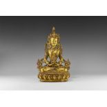 Tibetan Gilt Amitabha Statuette