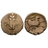 Celtic Iron Age Coins-Trinovantes and Catuvellauni-Cunobelin-Wild Variant Gold Quarter Stater