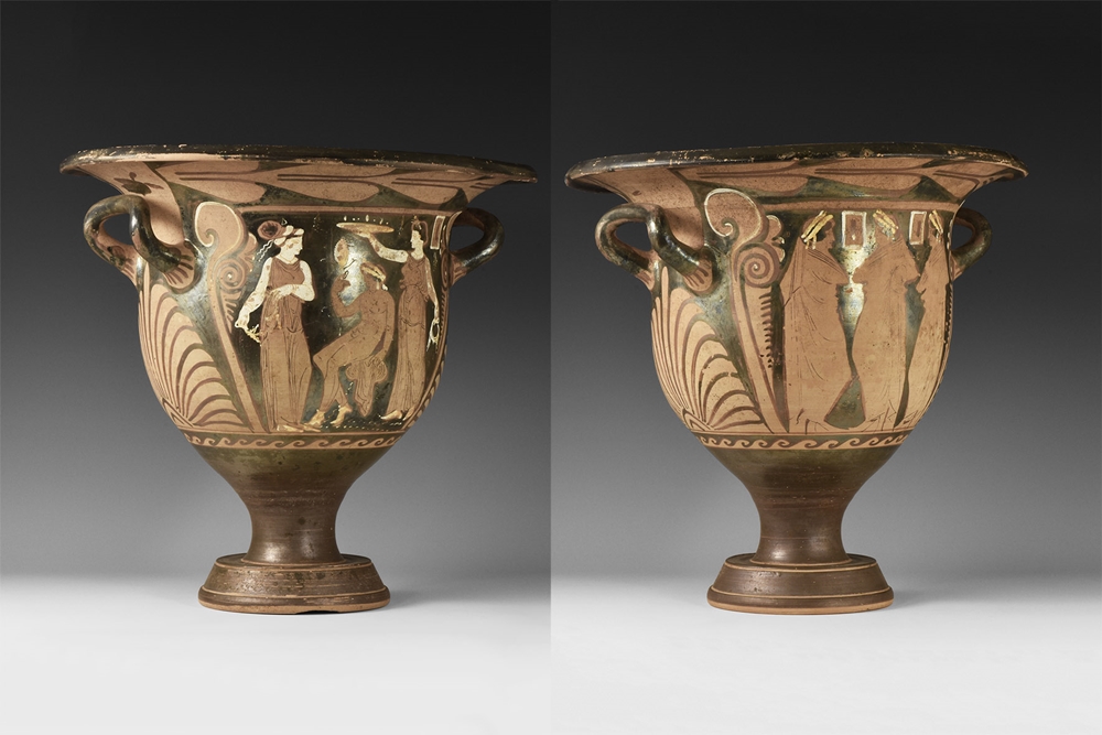 Greek Apulian Figural Bell Krater