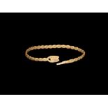 Roman Gold Twisted Snake Bracelet