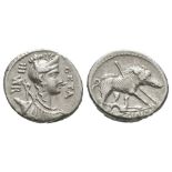 Ancient Roman Republican Coins - C. Hosidius - Boar and Hound Denarius