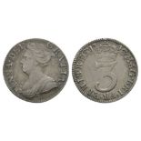 English Milled Coins - Anne - 1713 - Maundy Threepence
