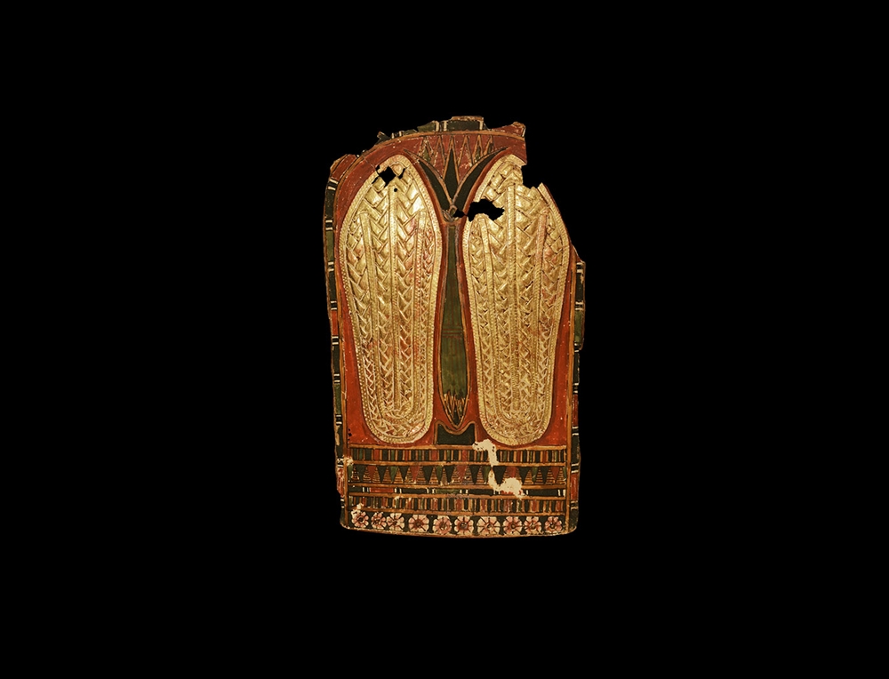 Egyptian Cartonnage Panel with Gilded Sandals