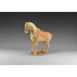 Chinese Polychrome Standing Horse