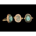 Egyptian 'All life and stability' Scarab in Gold Ring