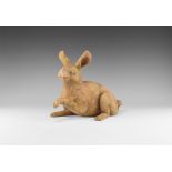 Chinese Painted Rabbit Figurine