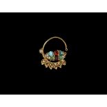 Western Asiatic Gold Earring with Beads